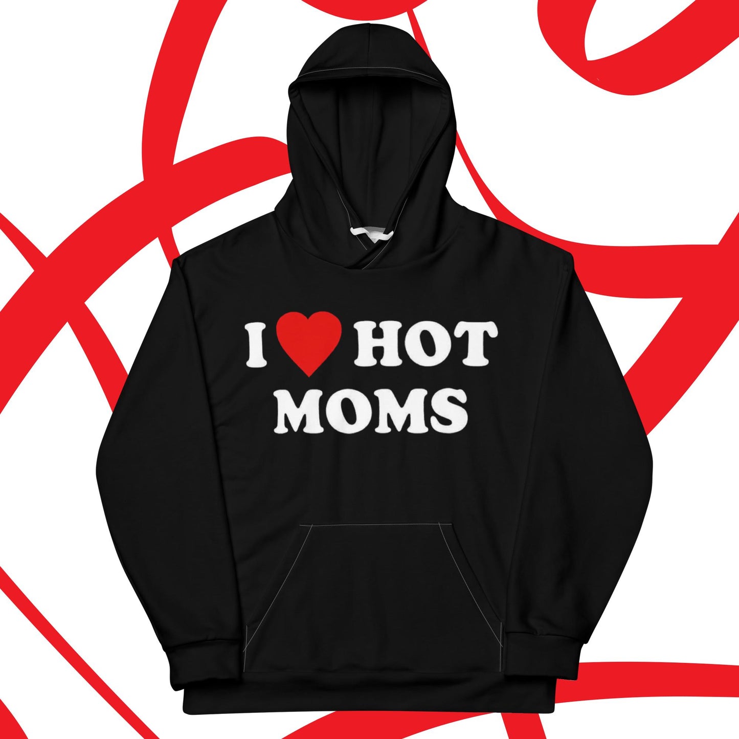 I Love Hot Moms Black OzoneHoodie