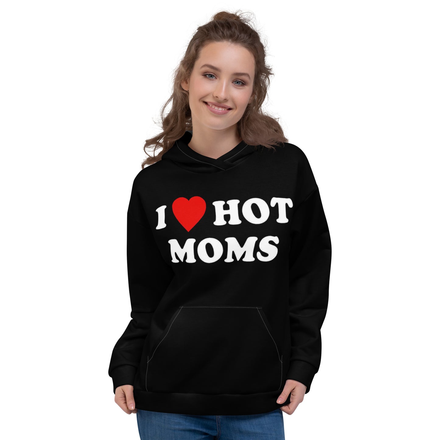 I Love Hot Moms Black OzoneHoodie