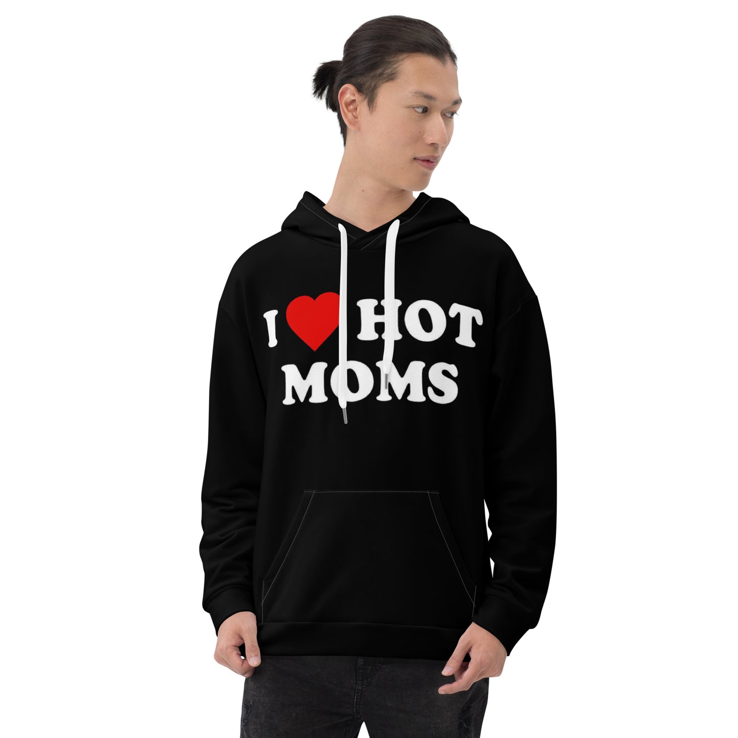 I Love Hot Moms Black OzoneHoodie
