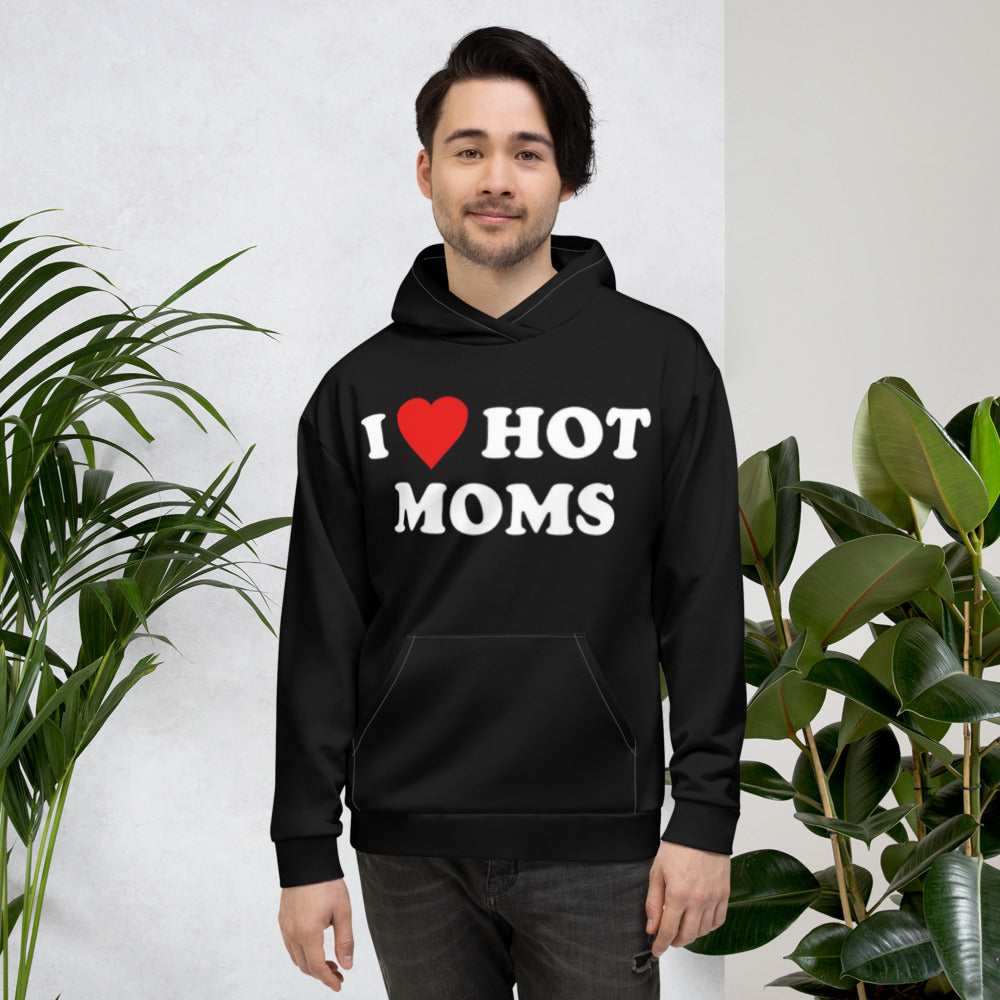 I Love Hot Moms Black OzoneHoodie