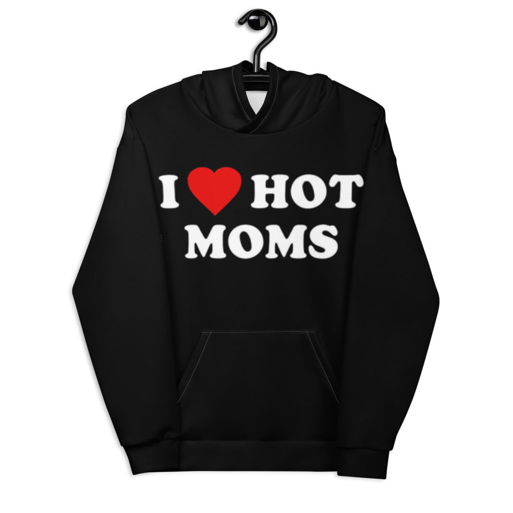 I Love Hot Moms Black OzoneHoodie
