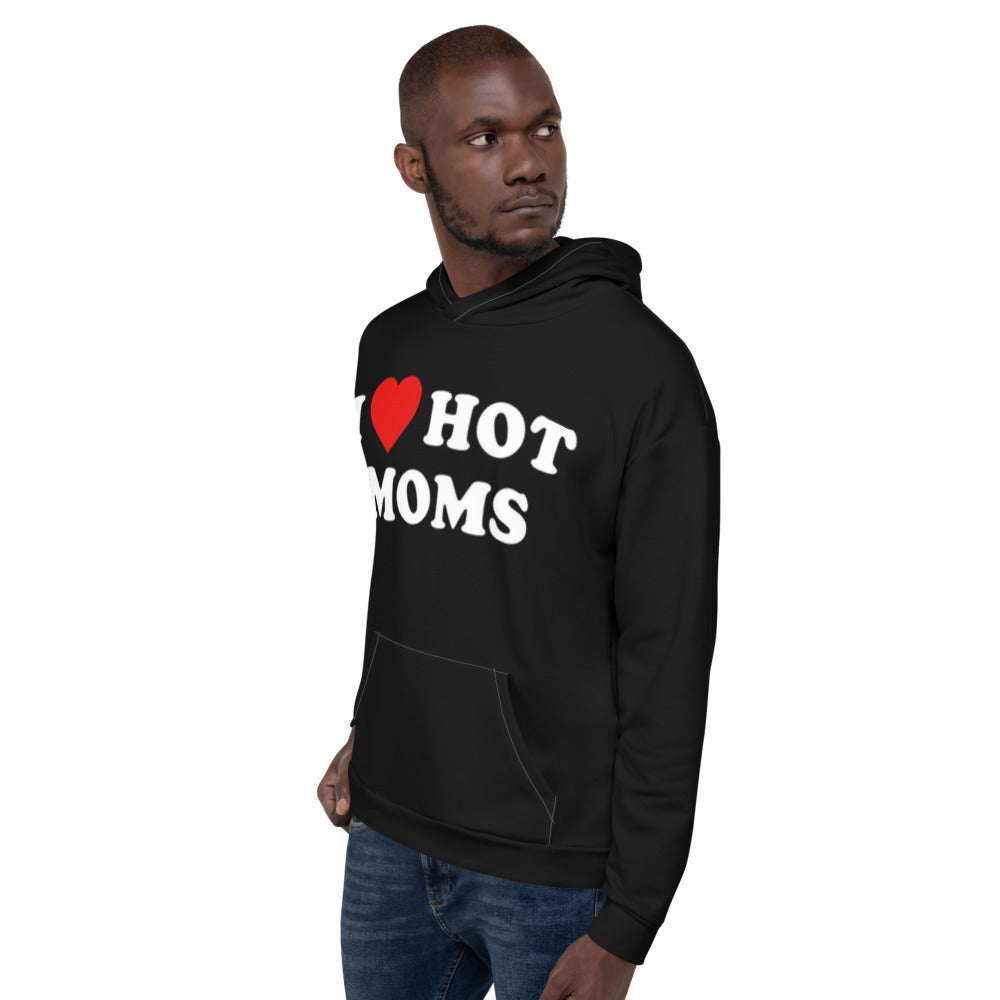 I Love Hot Moms Black OzoneHoodie