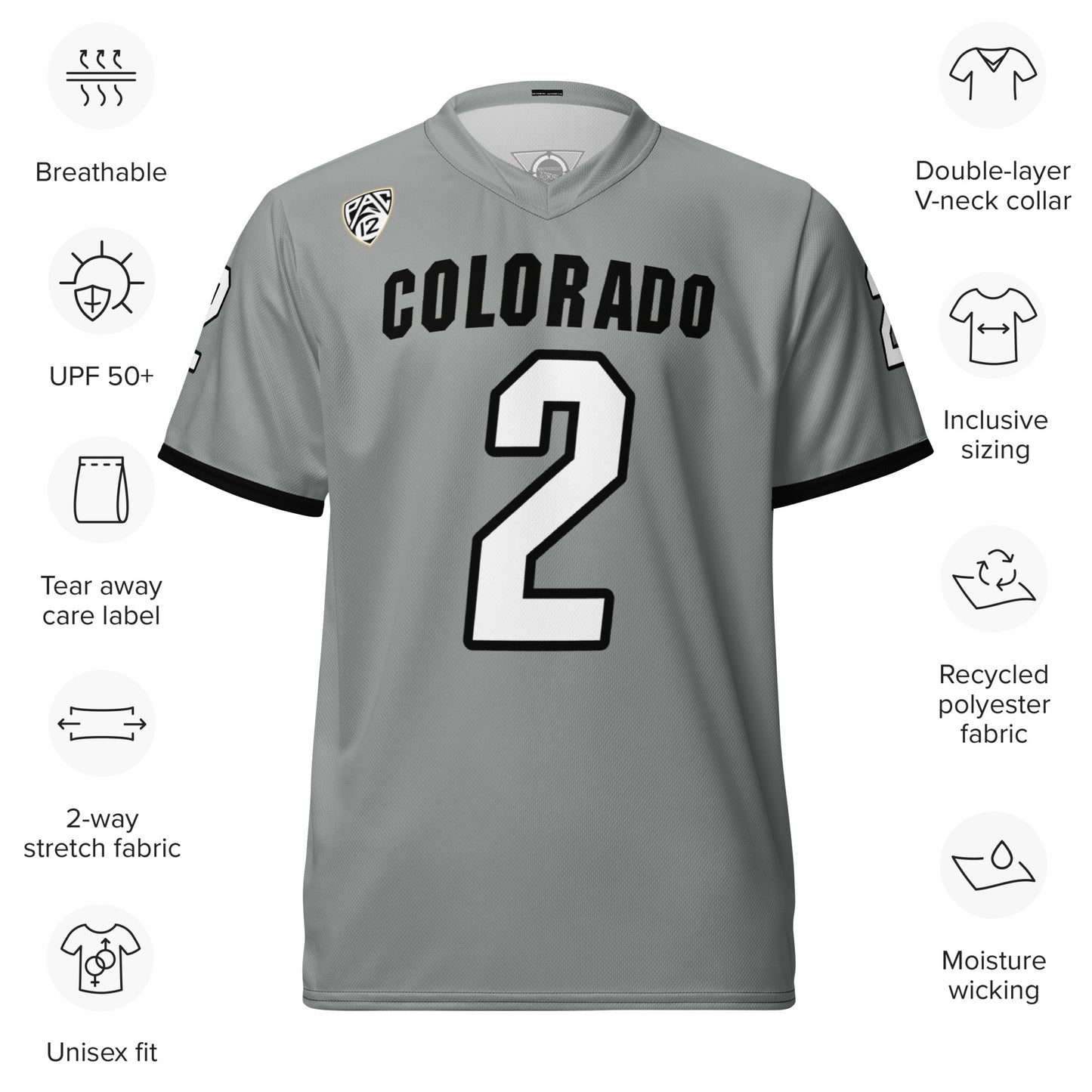 Shedeur Sanders 'Silver Rush' Colorado LightWeight Football Jersey NIL
