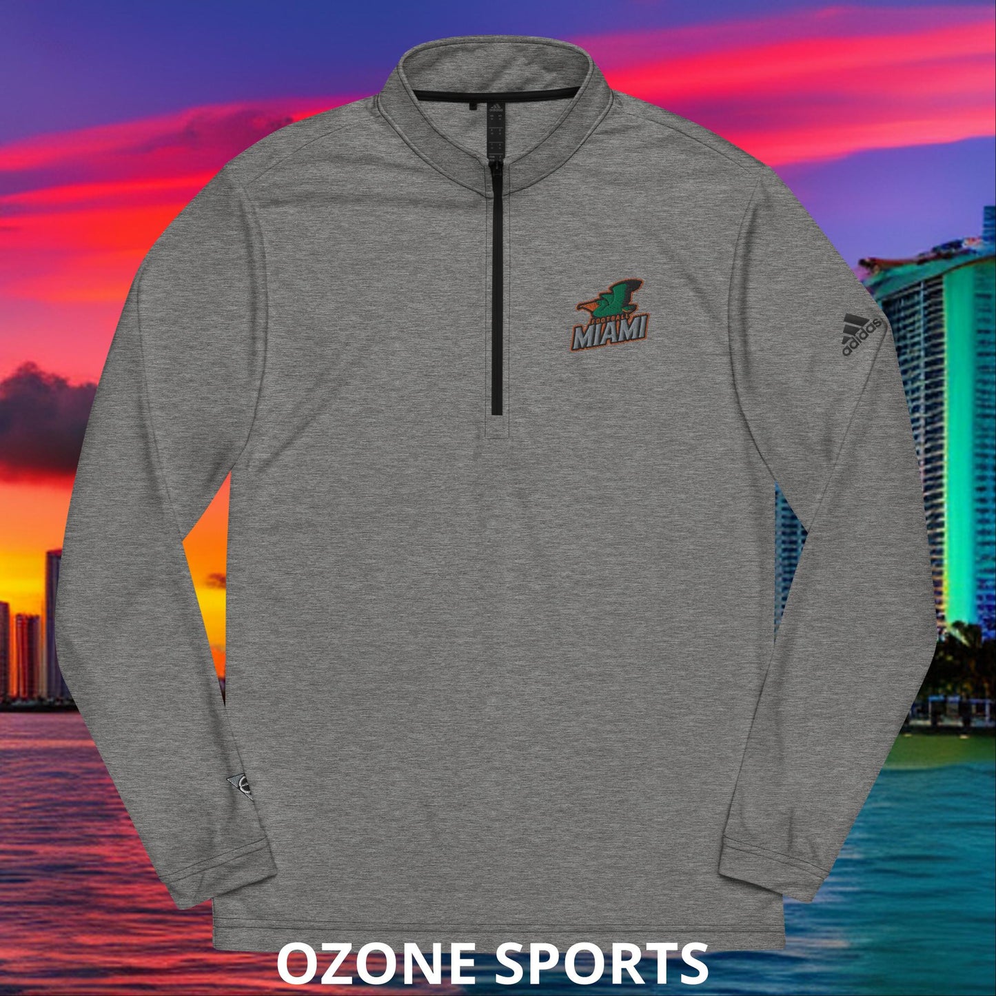 Miami Adidas Sideline Quarter zip pullover