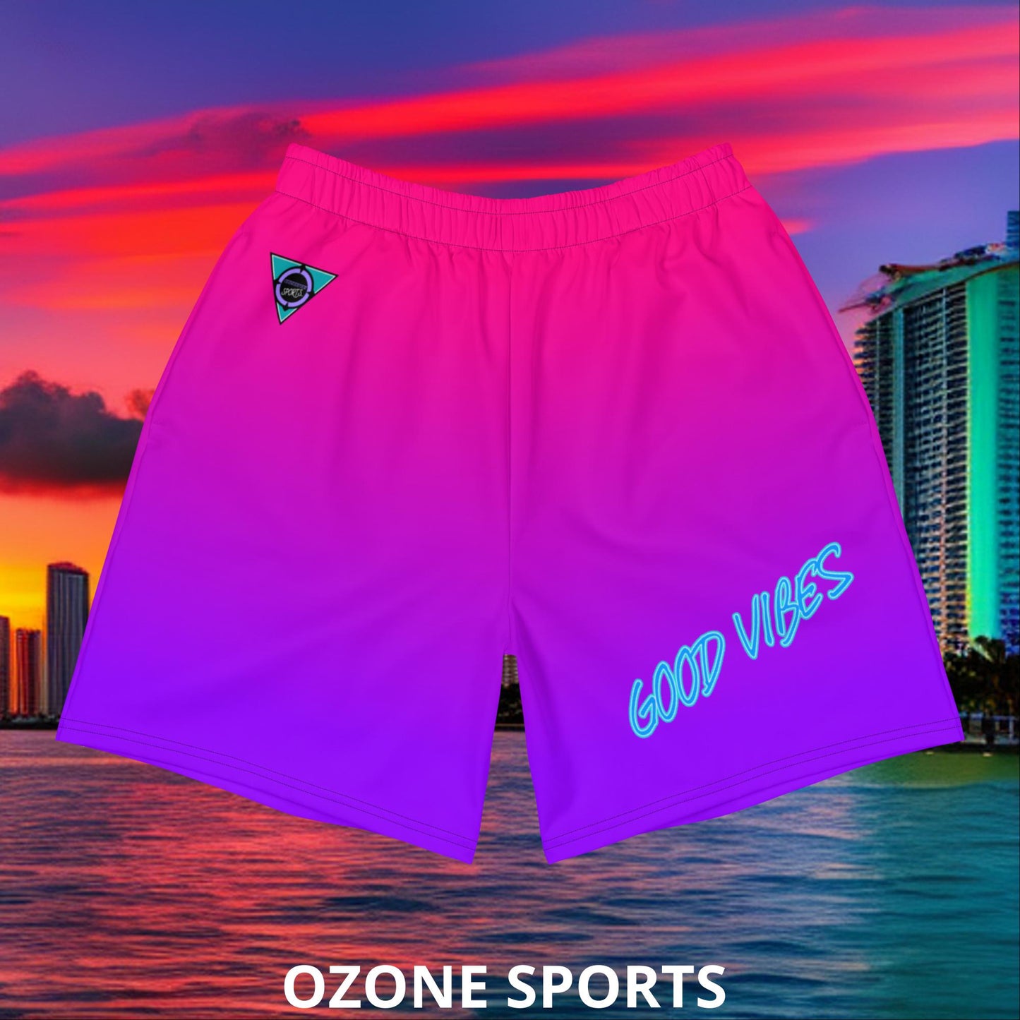 Good Vibes-Miami Nights Fade Ozone Shorts