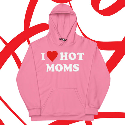 I Love Hot Moms Light Pink OzoneHoodie